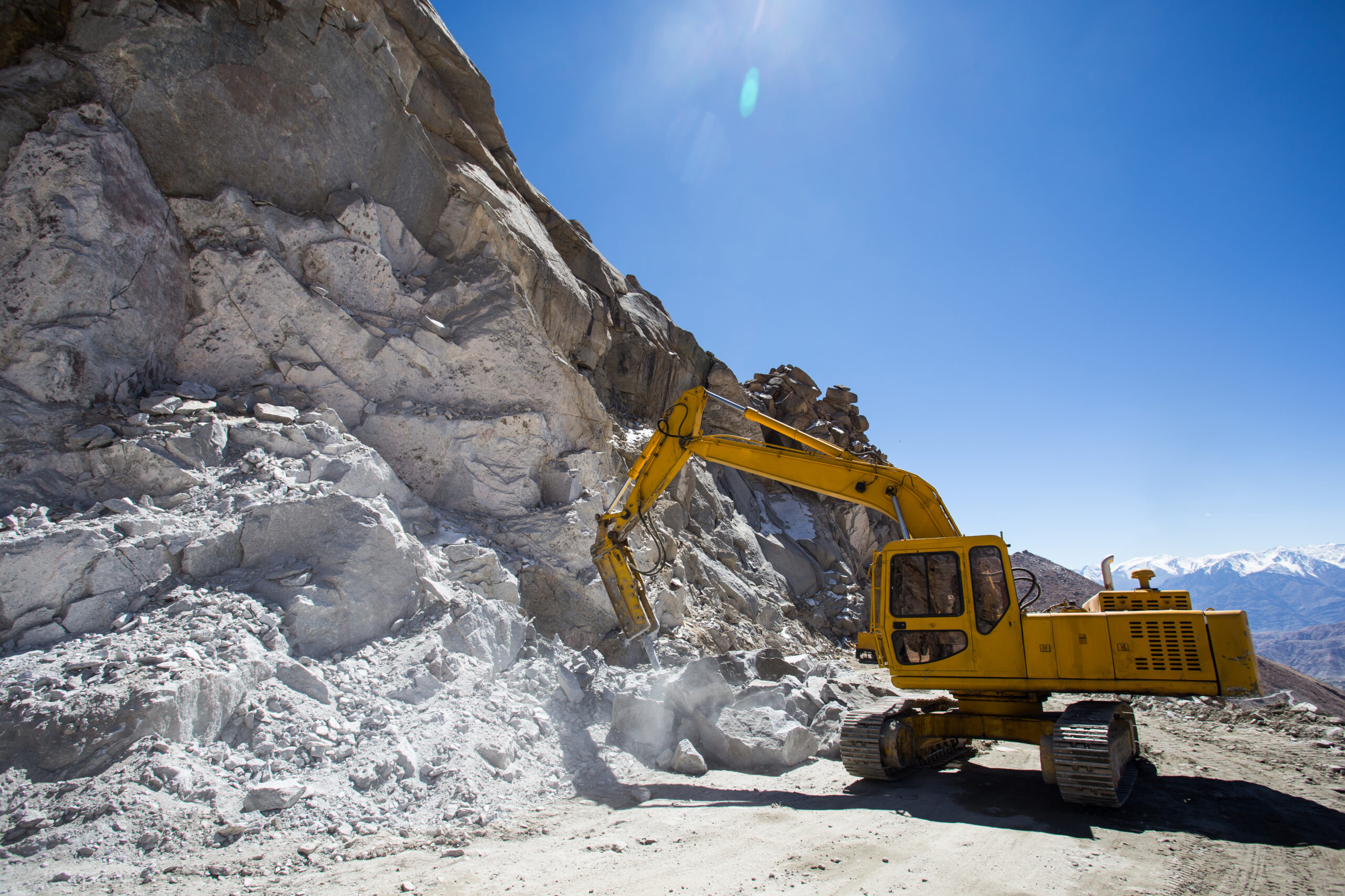 Excavator are work on highest mountain, Leh Ladakh